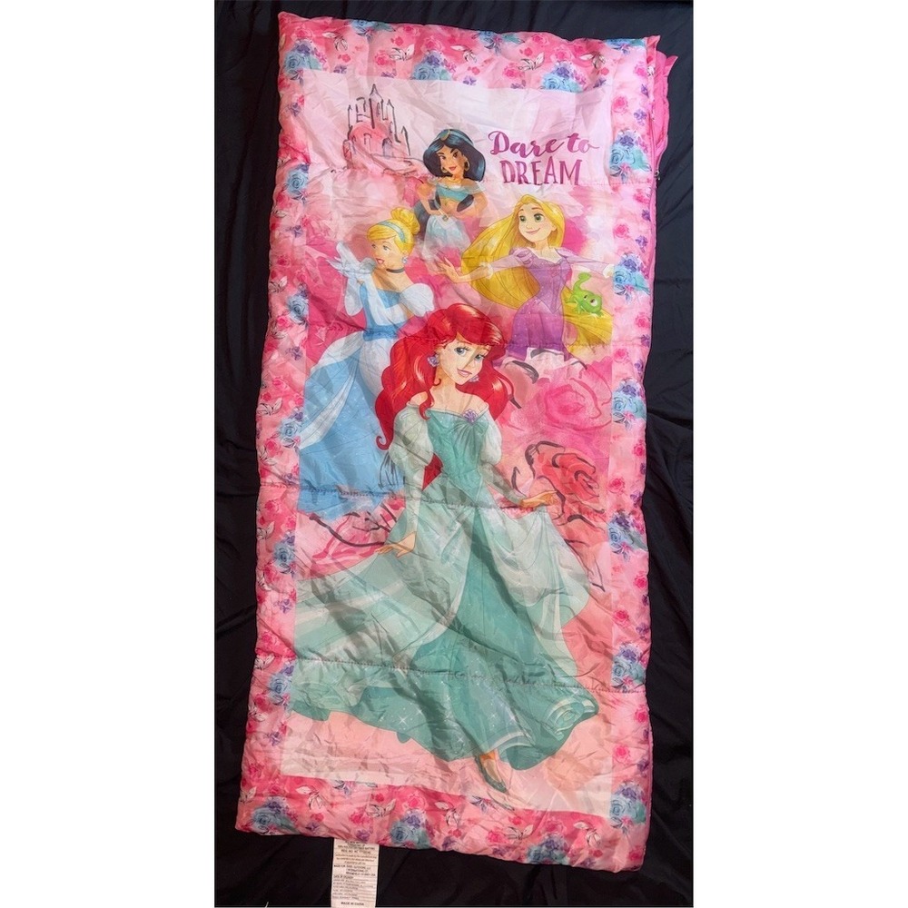 Disney Princess Kids Sleeping Bag Small Pink Dare to Dream 28x56 Camping slumber
